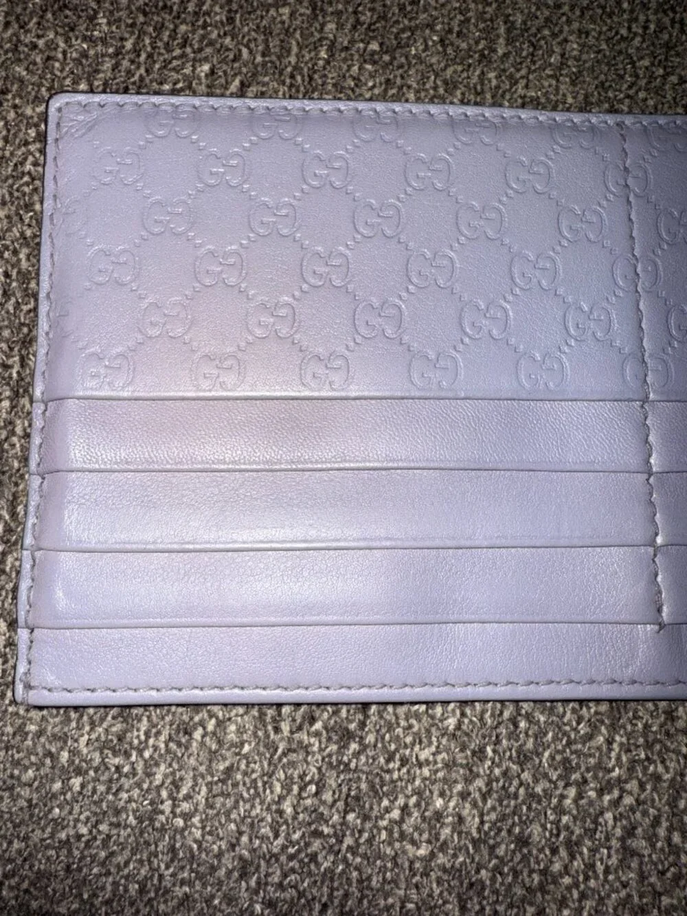 Gucci GG Microguccissima Lavender Purple Leather Card Wallet Insert
